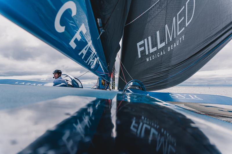 Trimaran SVR-Lazartigue finishes the Transat Jacques Vabre photo copyright Guillaume Gatefait taken at  and featuring the Trimaran class