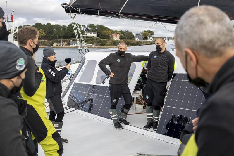 Spindrift racing getting ready for its Jules Verne Trophy attempt photo copyright Eloi Stichelbaut taken at  and featuring the Trimaran class