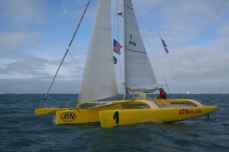 Spinnaker sleeve photo copyright Global Solo Challenge taken at  and featuring the Trimaran class