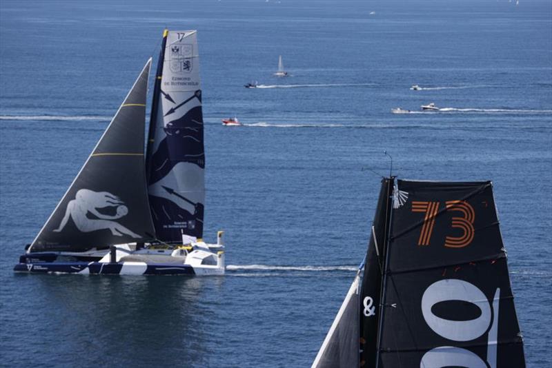 Game on for the Finistère Atlantique photo copyright Alexis Courcoux taken at  and featuring the Trimaran class