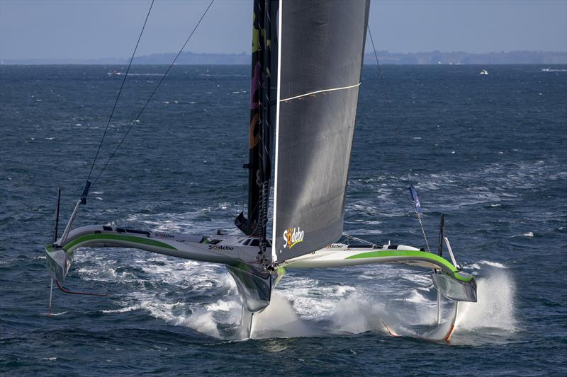 Arkéa Ultim Challenge - Brest start: Sodebo Ultim 3 - Thomas Coville - photo © Alexis Courcoux