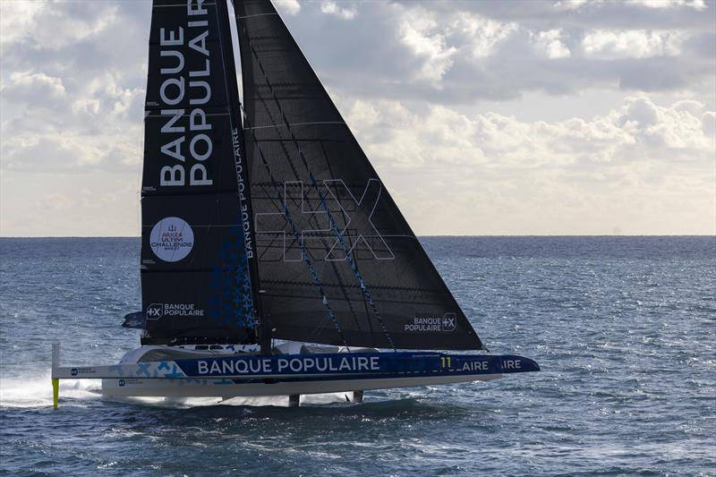 Maxi Banque Populaire XI - Armel Le Cleac'h - Arkéa Ultim Challenge - Brest start - January 7, 2024 - photo © Alexis Courcoux