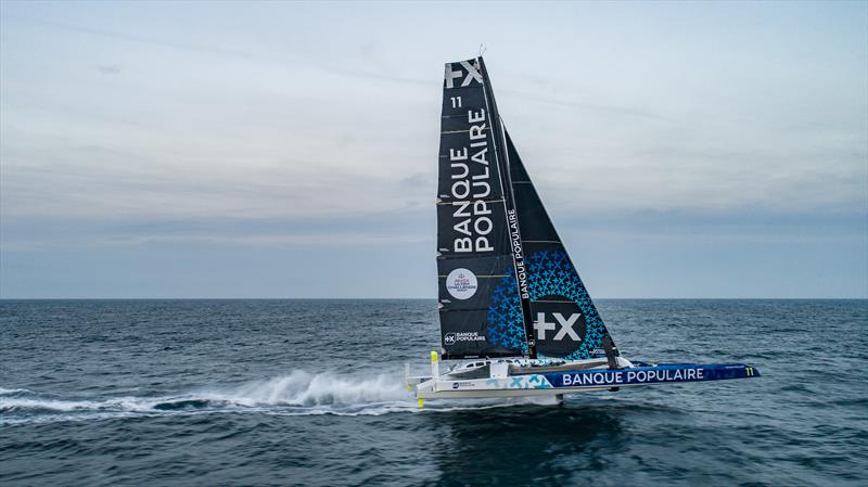 Armel Le Cleac'h aboard Maxi Banque Populaire XI during the Arkéa Ultim Challenge - Brest  photo copyright Jeremie Lecaudey taken at  and featuring the Trimaran class