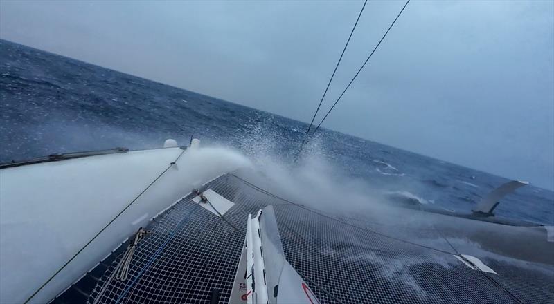 Ultim Adagio during the Arkéa Ultim Challenge - Brest photo copyright Eric Péron taken at  and featuring the Trimaran class