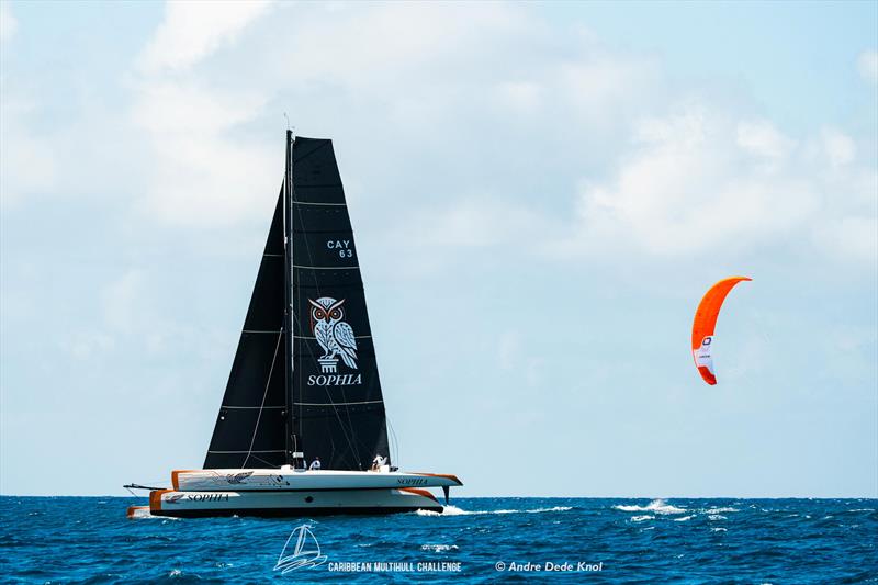 With the breeze on, Sophia was on full display - 8th Caribbean Multihull Challenge Race and Rally day 2 photo copyright Andre Dede Knol taken at Sint Maarten Yacht Club and featuring the Trimaran class