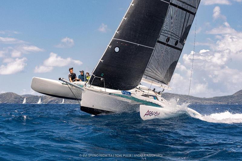 Barney Crook's Airgasm – Round Tortola Race - 2026 BVI Spring Regatta & Sailing Festival photo copyright Tidal Pulse / Andrea Azzopardi taken at Royal BVI Yacht Club and featuring the Trimaran class