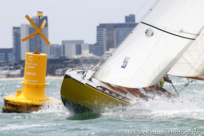 Tumlare 'Dingo' at the top mark  - Tumlaren State Titles photo copyright Alex McKinnon taken at Royal Melbourne Yacht Squadron and featuring the Tumlaren class