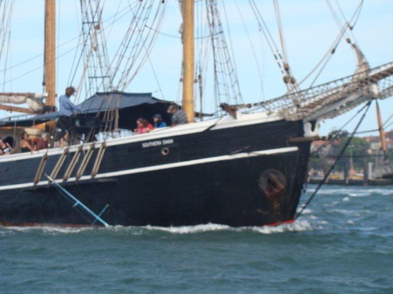 Foxy Lady Too is completely destroyed after being run over by a large sailing ship photo copyright 12ft Skiff Class Association taken at Sydney Flying Squadron and featuring the 12ft Skiff class