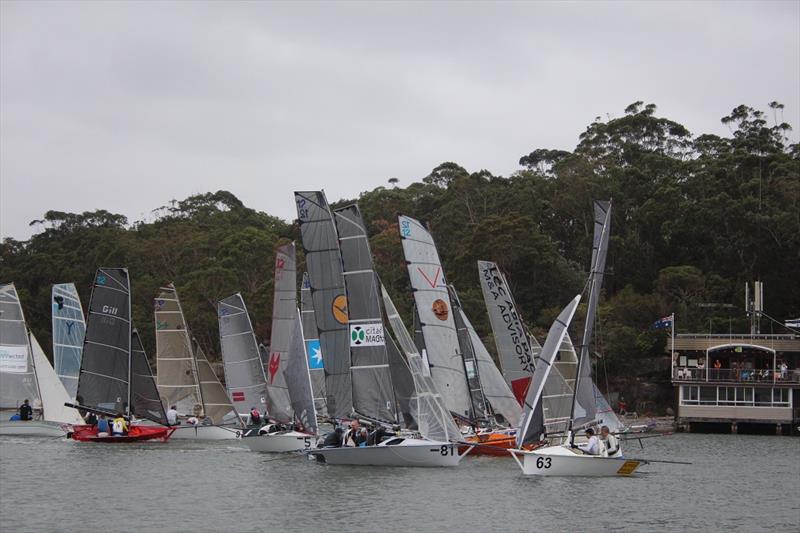 Lining up for the start - 12ft Skiff Upper Harbour Championship photo copyright 12ft Skiffs Upper Harbour Championship taken at Lane Cove 12ft Sailing Skiff Club and featuring the 12ft Skiff class