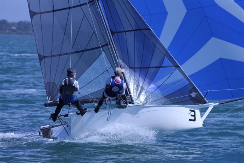 Chapman High Performance Sails gunning it - 2019 12ft Skiff Interdominion Championship, Day 4 photo copyright John Williams taken at Sydney Flying Squadron and featuring the 12ft Skiff class