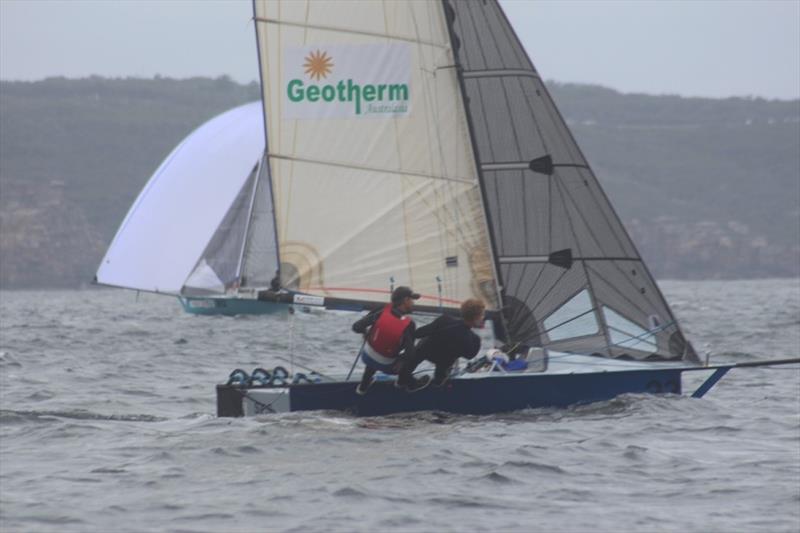 Geotherm in second now - 2019 12ft Skiff Interdominion Championship, Day 4 photo copyright John Williams taken at Sydney Flying Squadron and featuring the 12ft Skiff class