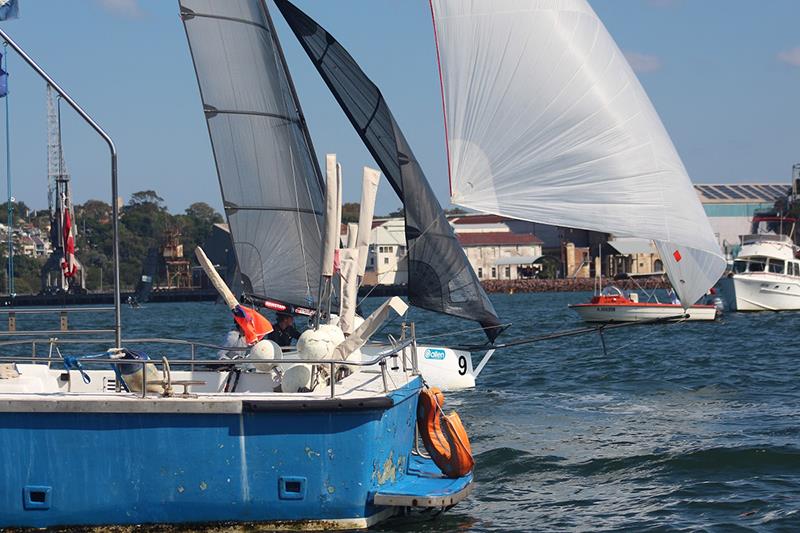 Terms and Conditions crossing the line to win Race 2 - 12ft Skiff Australian Championship photo copyright Vita Williams taken at  and featuring the 12ft Skiff class