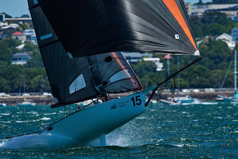 Sydnney Sailmakers in flight - NSW Championsh photo copyright Garrick Cameron taken at Sydney Flying Squadron and featuring the 12ft Skiff class