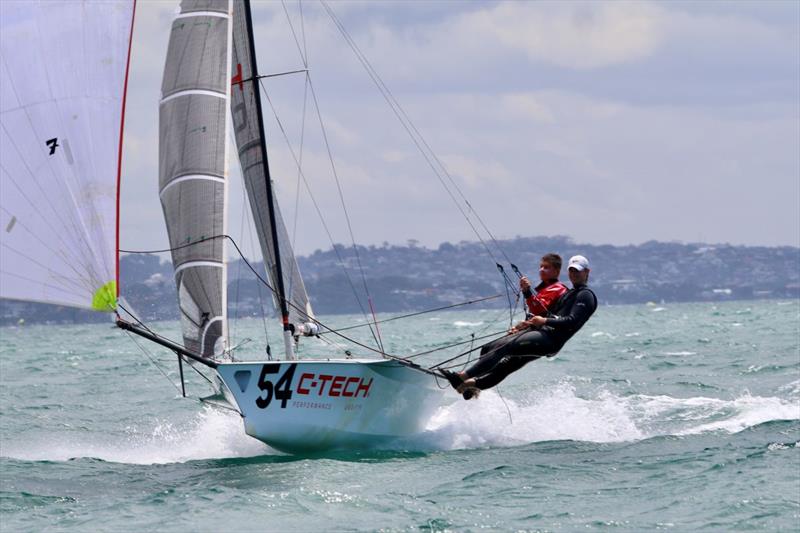 Multiple title winner Alex Vallings Co-Tech - 12ft Skiff Interdominion Championship photo copyright NSW 12ft Sailing Skiff Association taken at  and featuring the 12ft Skiff class