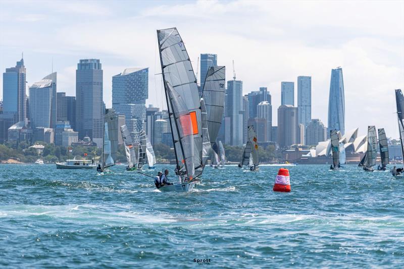 Sail Inc. leading at a mark rounding - 2026 triSearch 12ft Skiff Interdominion Championship on Sydney Harbour Day 2 - photo © @sprottmedia