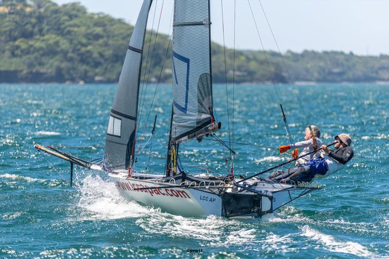 Two on the wire on LCC Asia Pacific - 2026 Tri Search 12ft Skiff Interdominion Championship - Day 4 - photo © @sprottmedia