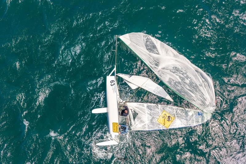 Slippery When Wet - and when capzised - 2026 Tri Search 12ft Skiff Interdominion Championship - photo © @sprottmedia