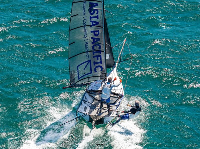 Boat handling skills on LCC Asia Pacific - 2026 Tri Search 12ft Skiff Interdominion Championship photo copyright @sprottmedia taken at Australian 18 Footers League and featuring the 12ft Skiff class