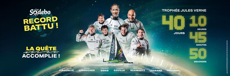 Sodebo Ultim 3 sets a new Jules Verne Trophy record of 40 days, 10 hours, 45 minutes, 50 seconds - photo © Team Sodebo