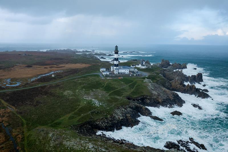 Thomas Colville and crew on Sodebo Ultim 3 off Ouessant, win the Jules Verne Trophy, a non-stop crewed round-the-world race, in Brest on Sunday 25th 2026  - photo © Lloyd Images / Sodebo