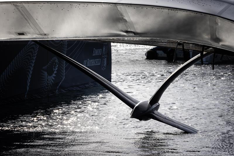 The foil of Ultim class multihull Maxi Edmond de Rothschild Gitana 18 in the harbour of Saint-Malo - photo © Vincent Olivaud / Route du Rhum / FACTSTORY)