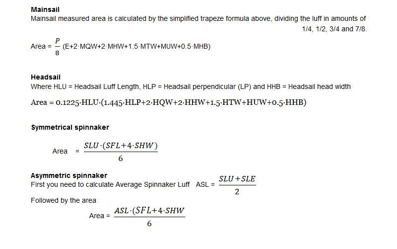 Calculating your sail areas - forumlas for calculations photo copyright ORC Rating Systems 2019 taken at  and featuring the  class