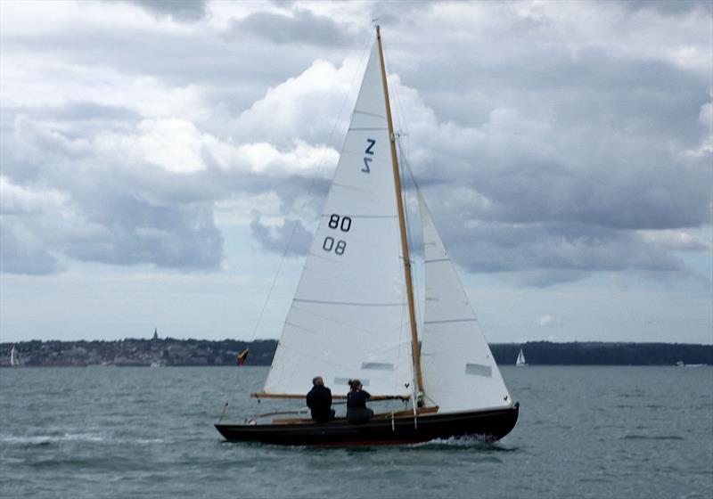 Russel Mead in the lead in race 3 before trying to go backwards photo copyright Jeremy Atkins taken at Portsmouth Sailing Club and featuring the Victory class