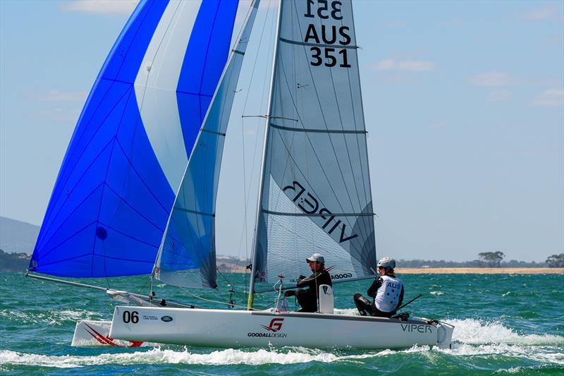 Jack Felsenthal and Shaun Connor on day 3 of the Viper Worlds at Geelong photo copyright Peter La Fontaine taken at Royal Geelong Yacht Club and featuring the Viper class