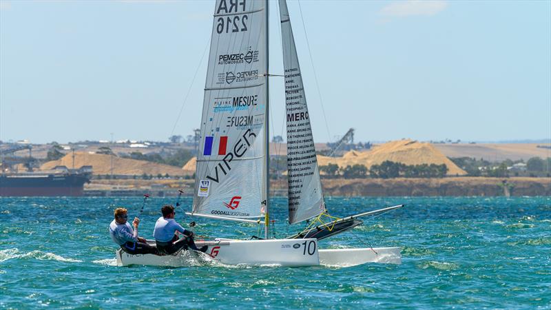 Hugo Lottin and Alexandre Gaborieau (FRA) during the Viper Worlds at Geelong photo copyright LaFoto taken at Royal Geelong Yacht Club and featuring the Viper class