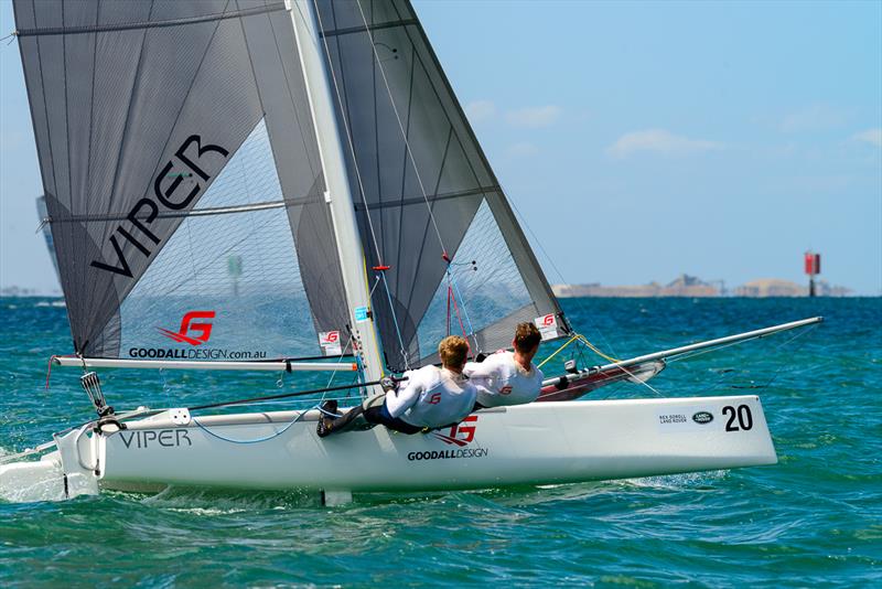Brett Goodall (helm) and Campbell McEwan on Corio Bay during the Viper Worlds at Geelong photo copyright LaFoto taken at Royal Geelong Yacht Club and featuring the Viper class