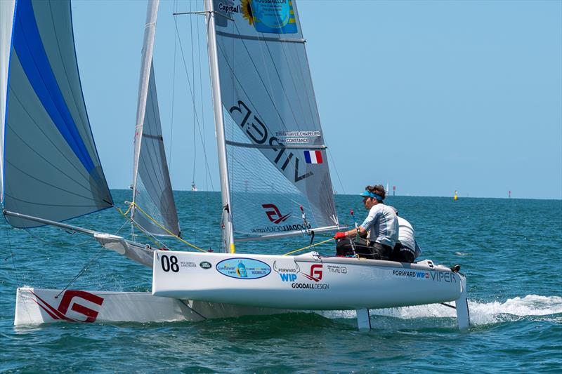 Emmuelle Le Chapelier and Theo Constance finish 2nd in the Viper Worlds at Geelong photo copyright LaFoto taken at Royal Geelong Yacht Club and featuring the Viper class