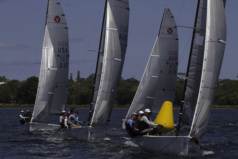 Jerwood with a narrow lead ahead of Swinton, Scott and Howson - 2018 Schweppes Viper World Championship - Day 2 photo copyright Bernie Kaaks taken at South of Perth Yacht Club and featuring the Viper 640 class