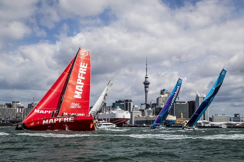 The former Volvo Ocean Race fleet racing in Auckland, March 2018 photo copyright Jesus Renedo taken at Royal New Zealand Yacht Squadron and featuring the Volvo One-Design class