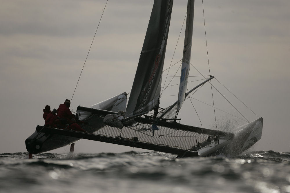 The Volvo Extreme 40 enjoy their first day of racing in Sanxenxo, Spain photo copyright Volvo Extreme 40 class taken at  and featuring the  class