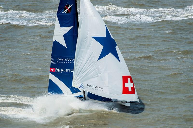 Realteam scream downwind on day 2 of Extreme Sailing Series Florianopolis - photo © Vincent Curutchet / Dark Frame / Lloyd Images