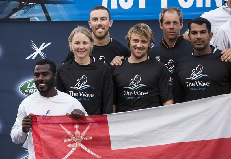 The Wave, Muscat finish second in Extreme Sailing Series Act 1, Singapore photo copyright Lloyd Images taken at  and featuring the Extreme 40 class