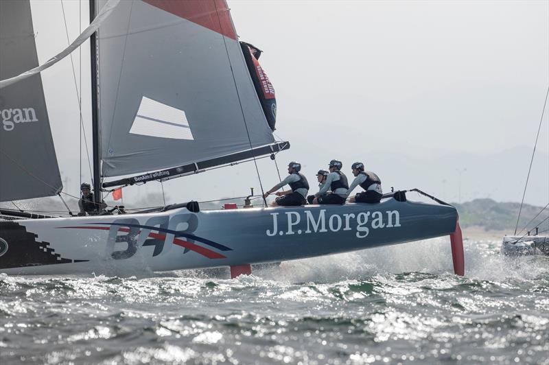 J.P. Morgan BAR on the final day of Extreme Sailing Series Act 2 photo copyright Lloyd Images taken at Oman Sail and featuring the Extreme 40 class