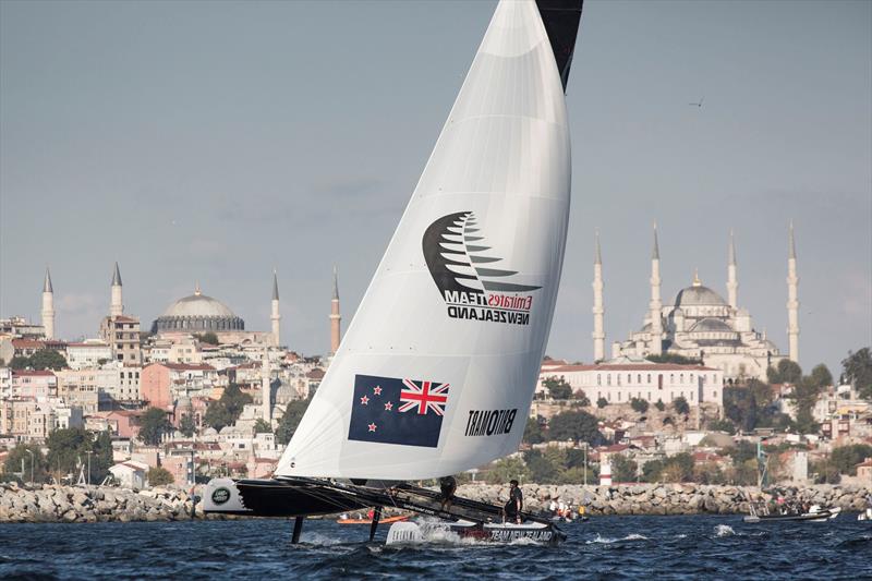 Emirates Team New Zealand on day 1 of Act 6, Istanbul photo copyright Lloyd Images taken at  and featuring the Extreme 40 class