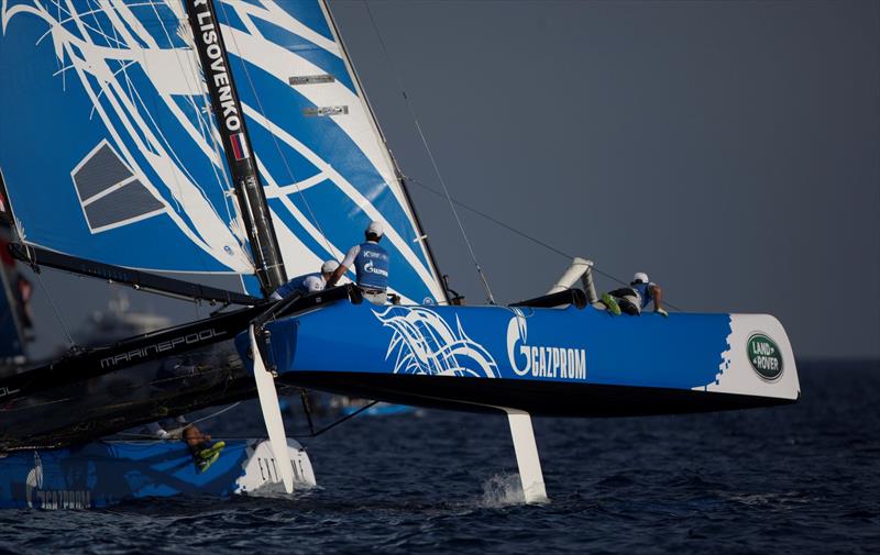 Gazprom Team Russia had their best day on the circuit on the opening day where the team finished in second position after day 1 of Act 7, Nice photo copyright Lloyd Images taken at  and featuring the Extreme 40 class