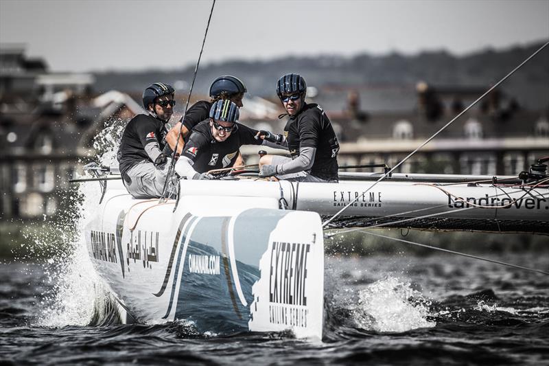 Day 1 of Extreme Sailing Series Act 4 Cardiff photo copyright Mark Lloyd / www.lloyd-images.com taken at  and featuring the Extreme 40 class