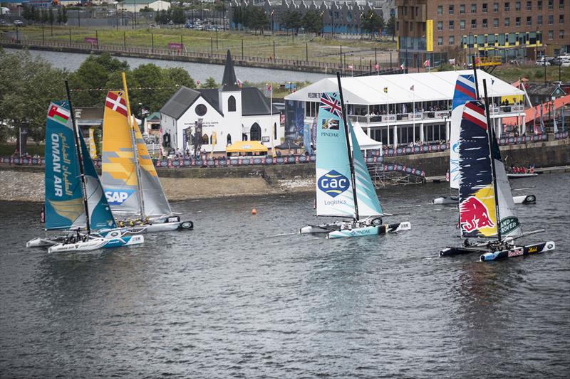 Day 2 of Extreme Sailing Series Act 4 Cardiff photo copyright Mark Lloyd / www.lloyd-images.com taken at  and featuring the Extreme 40 class