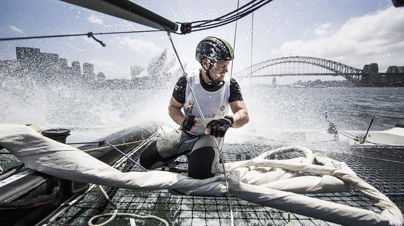 Onboard with GAC Pindar's Tyson Lamond on day 3 of Extreme Sailing Series™ Act 8, Sydney photo copyright Lloyd Images taken at  and featuring the Extreme 40 class