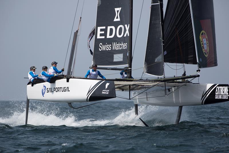 Sail Portugal in action on day 1 at Extreme Sailing Series™ Act 1, Muscat photo copyright Lloyd Images taken at Oman Sail and featuring the Extreme 40 class