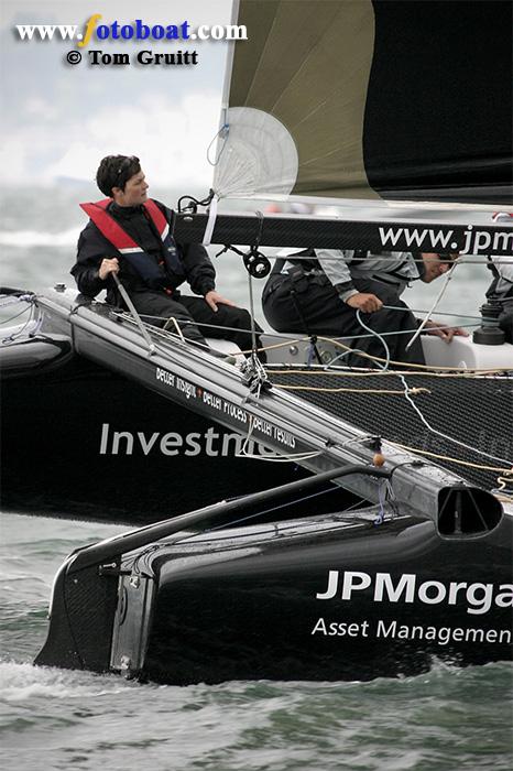 Extreme 40 JPMorgan Asset Management helmed by Ellen MacArthur took line honours in the Round the Island Race photo copyright Tom Gruitt / www.fotoboat.com taken at  and featuring the  class