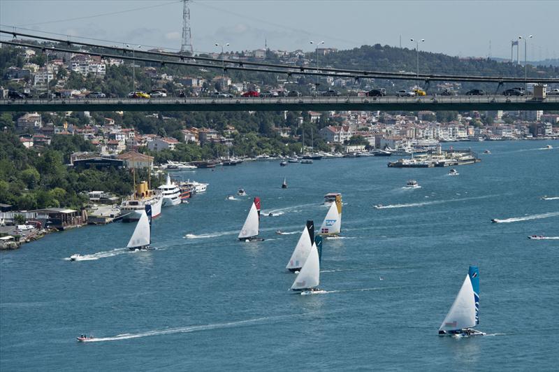 2012 Extreme Sailing Series Act 3 in Istanbul photo copyright Vincent Curutchet / Dark Frame taken at  and featuring the Extreme 40 class