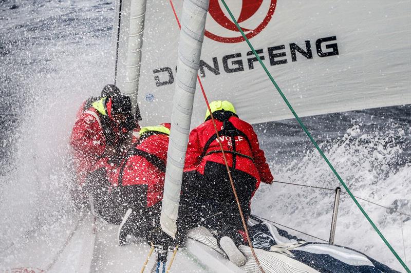 Day two of the Round Britain and Ireland Race saw Dongfeng Race Team continue to fight relentlessly, chasing Team Campos for second place in the Sevenstar Round Britain and Ireland Race photo copyright Yann Riou / Dongfeng Race Team taken at Royal Ocean Racing Club and featuring the Volvo One-Design class