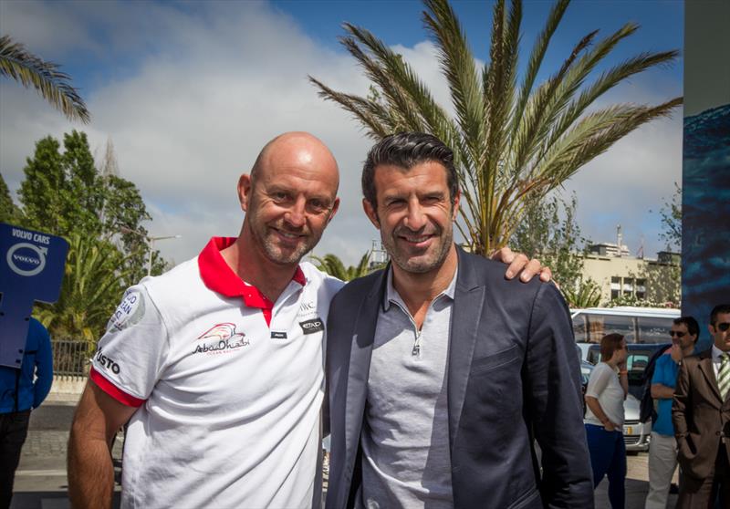 Former Portuguese soccer player Luis Figo visits the Volvo Ocean Race Village in Lisbon on behalf of the Luis Figo Foundation for International Children's Day photo copyright Ainhoa Sanchez / Volvo Ocean Race taken at  and featuring the Volvo One-Design class