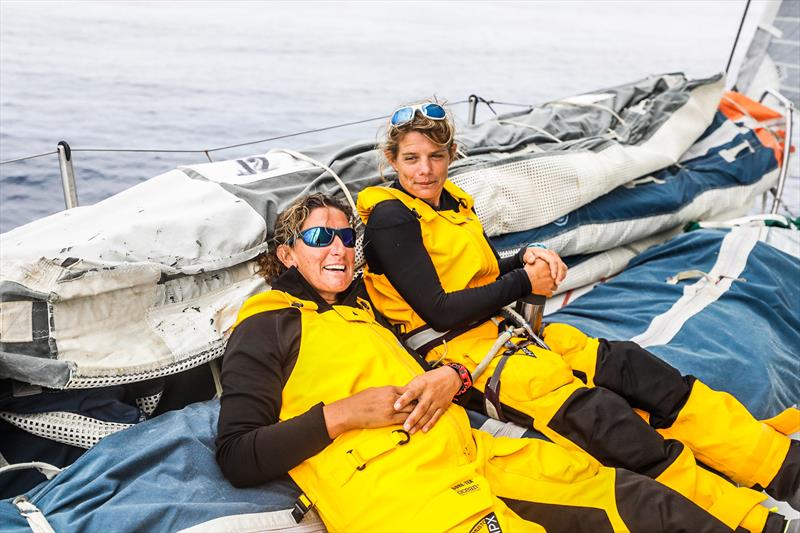 Liz Wardley aboard Turn the Tide on Plastic during the Leg Zero delivery to Gosport - photo © Jen Edney / Volvo Ocean Race