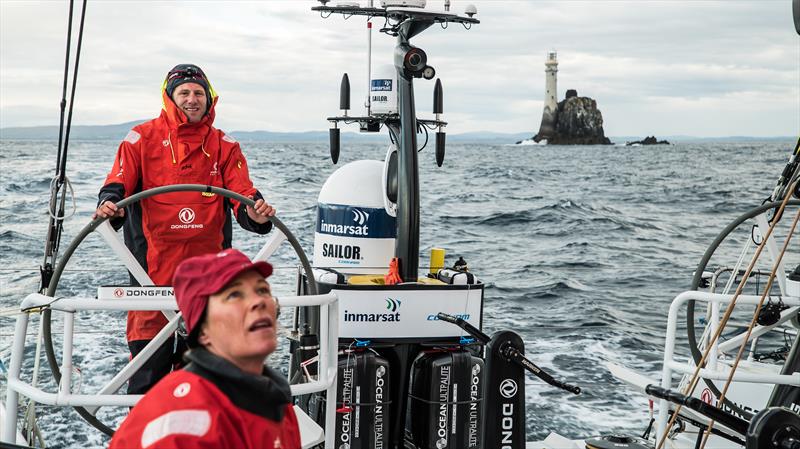 Downwind after the rock on board Dongfeng in the Rolex Fastnet Race photo copyright Jeremie Lecaudey / Volvo Ocean Race taken at Royal Ocean Racing Club and featuring the Volvo One-Design class