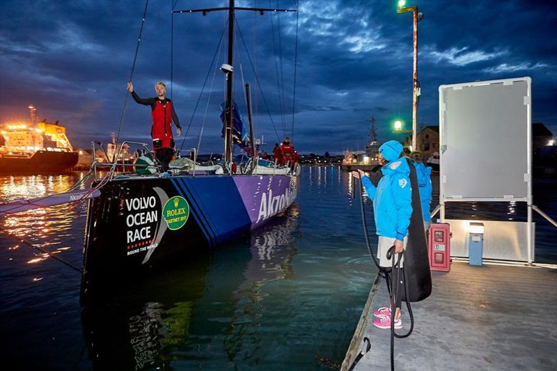 Team AkzoNobel finish fourth in the Rolex Fastnet Race photo copyright Thierry Martinez / team AkzoNobel taken at Royal Ocean Racing Club and featuring the Volvo One-Design class